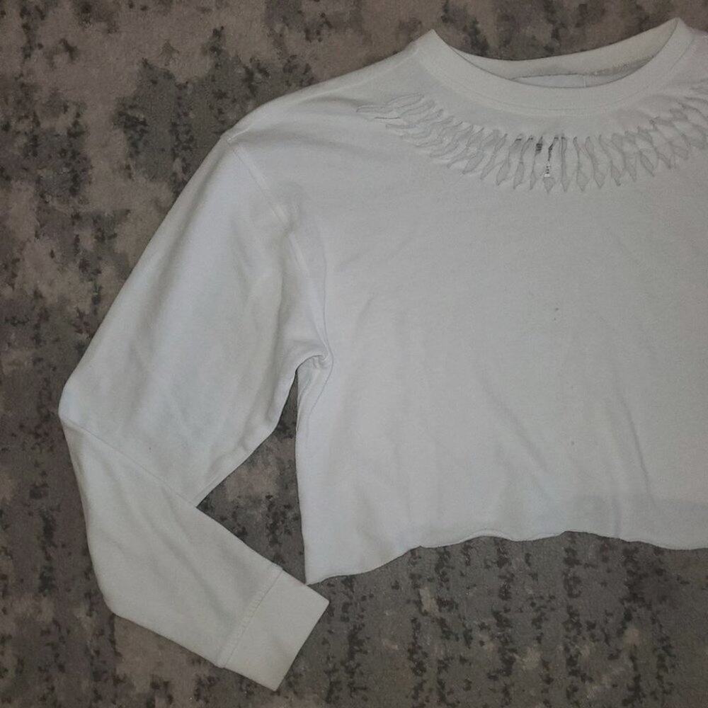 Victoria Sport White Long Sleeve Crop Top Size XS